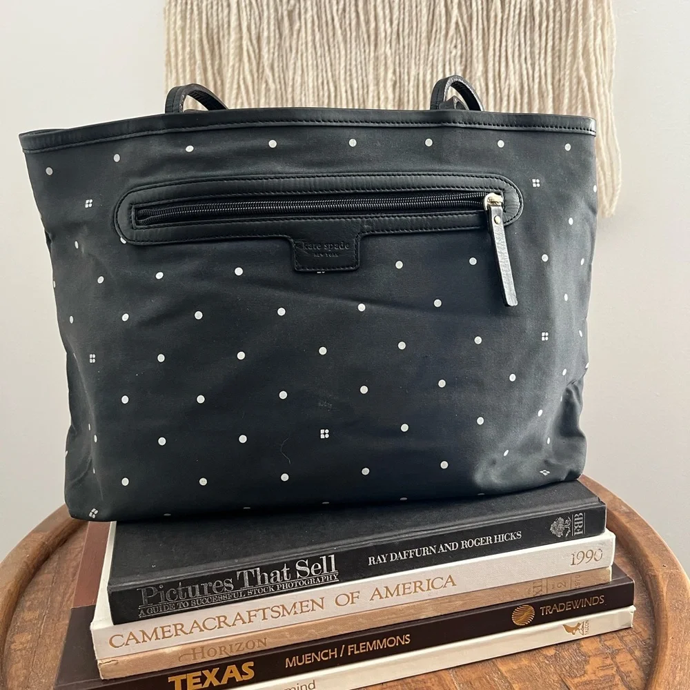 Kate Spade Black and White Polka Dot Tote